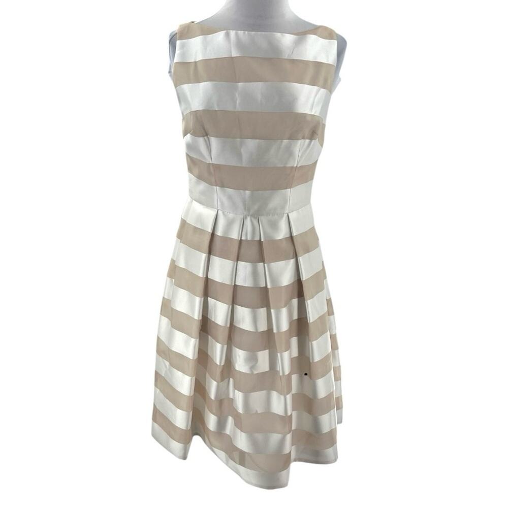 NWT LELA ROSE Organza Striped Boat Neck Full Skirt
Dress Pockets Size 2‎